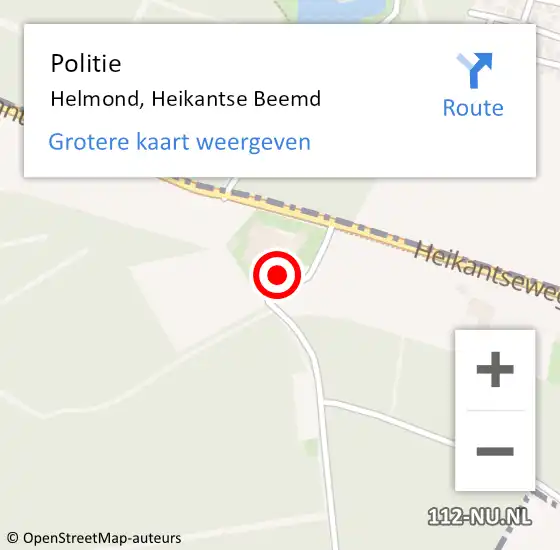 Locatie op kaart van de 112 melding: Politie Helmond, Heikantse Beemd op 21 juli 2024 08:24