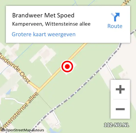 Locatie op kaart van de 112 melding: Brandweer Met Spoed Naar Kamperveen, Wittensteinse allee op 21 juli 2024 08:54