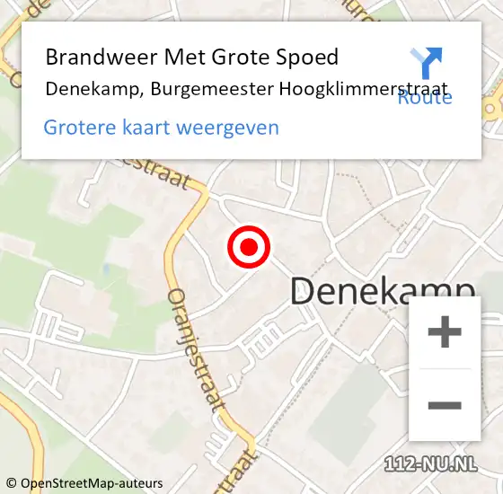 Locatie op kaart van de 112 melding: Brandweer Met Grote Spoed Naar Denekamp, Burgemeester Hoogklimmerstraat op 21 juli 2024 09:19