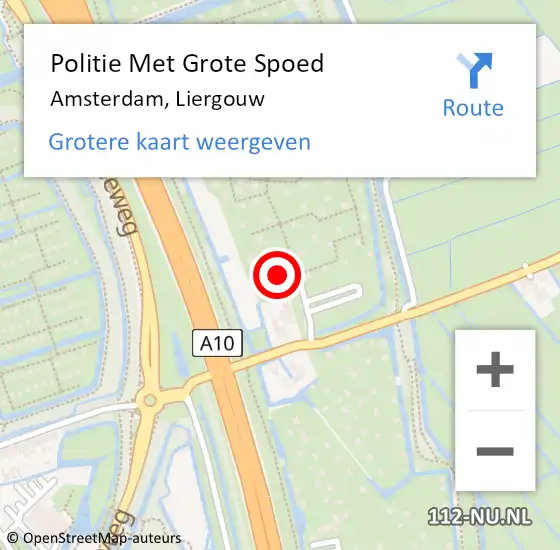 Locatie op kaart van de 112 melding: Politie Met Grote Spoed Naar Amsterdam, Liergouw op 21 juli 2024 09:55