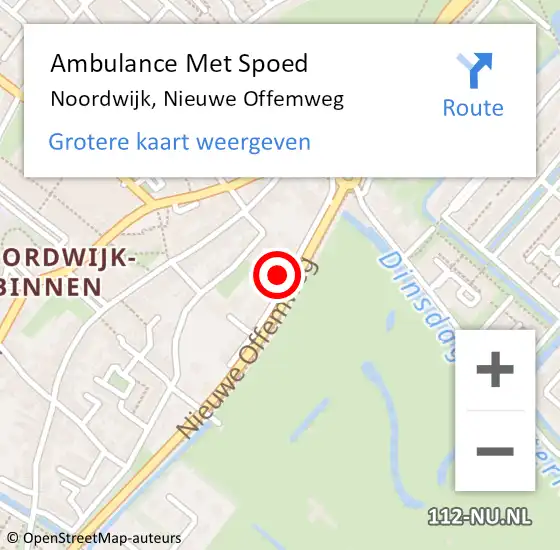 Locatie op kaart van de 112 melding: Ambulance Met Spoed Naar Noordwijk, Nieuwe Offemweg op 21 juli 2024 10:00