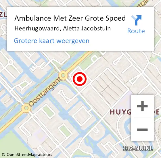 Locatie op kaart van de 112 melding: Ambulance Met Zeer Grote Spoed Naar Heerhugowaard, Aletta Jacobstuin op 21 juli 2024 10:05