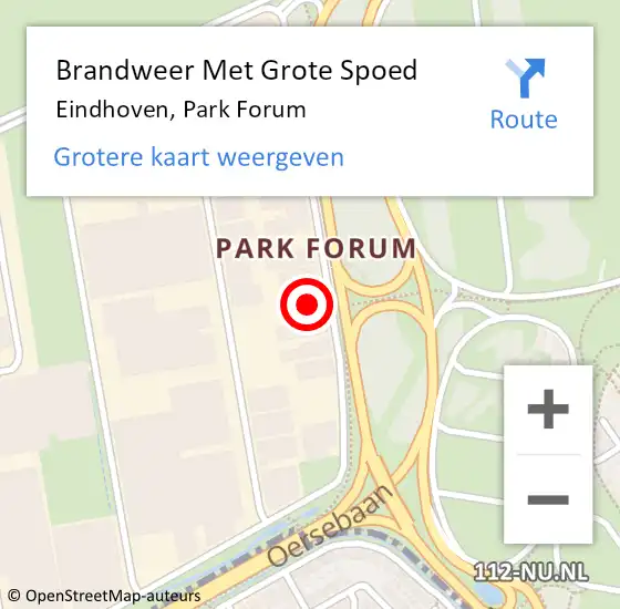 Locatie op kaart van de 112 melding: Brandweer Met Grote Spoed Naar Eindhoven, Park Forum op 21 juli 2024 10:18