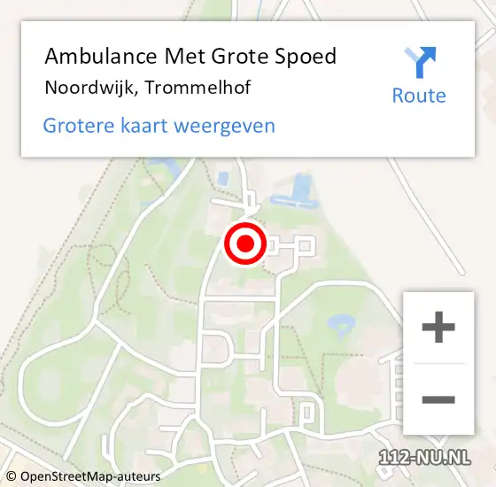 Locatie op kaart van de 112 melding: Ambulance Met Grote Spoed Naar Noordwijk, Trommelhof op 21 juli 2024 11:13