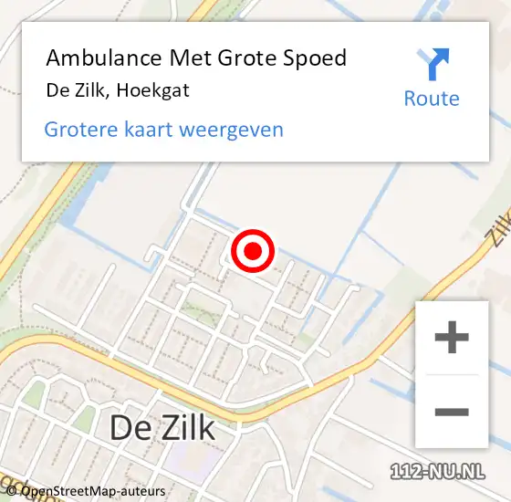 Locatie op kaart van de 112 melding: Ambulance Met Grote Spoed Naar De Zilk, Hoekgat op 21 juli 2024 11:29