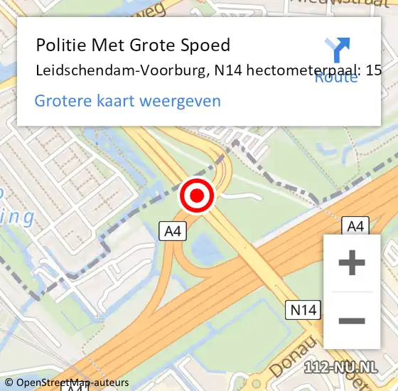 Locatie op kaart van de 112 melding: Politie Met Grote Spoed Naar Leidschendam-Voorburg, N14 hectometerpaal: 15 op 21 juli 2024 11:55