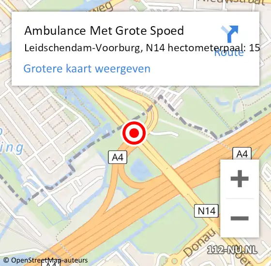 Locatie op kaart van de 112 melding: Ambulance Met Grote Spoed Naar Leidschendam-Voorburg, N14 hectometerpaal: 15 op 21 juli 2024 11:57