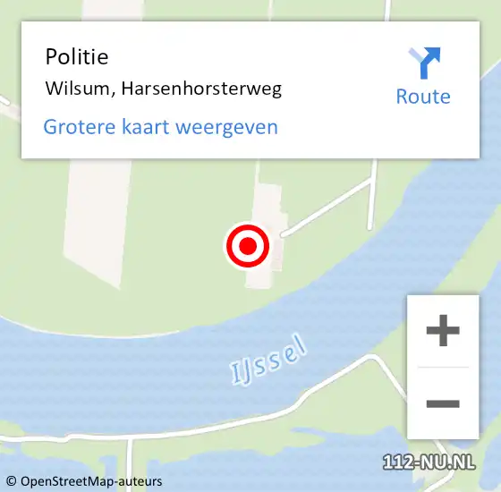 Locatie op kaart van de 112 melding: Politie Wilsum, Harsenhorsterweg op 21 juli 2024 12:04