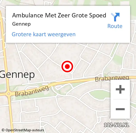 Locatie op kaart van de 112 melding: Ambulance Met Zeer Grote Spoed Naar Gennep op 21 juli 2024 12:25