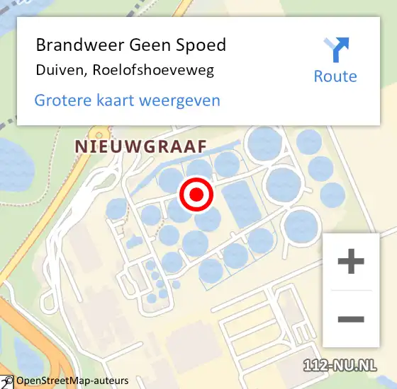 Locatie op kaart van de 112 melding: Brandweer Geen Spoed Naar Duiven, Roelofshoeveweg op 21 juli 2024 13:01