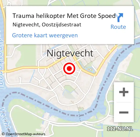 Locatie op kaart van de 112 melding: Trauma helikopter Met Grote Spoed Naar Nigtevecht, Oostzijdsestraat op 21 juli 2024 13:29