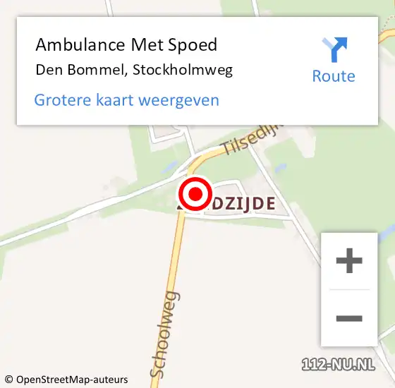 Locatie op kaart van de 112 melding: Ambulance Met Spoed Naar Den Bommel, Stockholmweg op 21 juli 2024 13:53