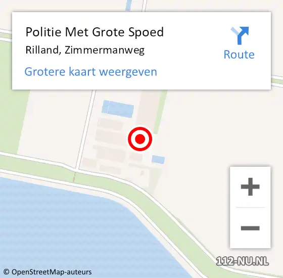 Locatie op kaart van de 112 melding: Politie Met Grote Spoed Naar Rilland, Zimmermanweg op 21 juli 2024 13:56