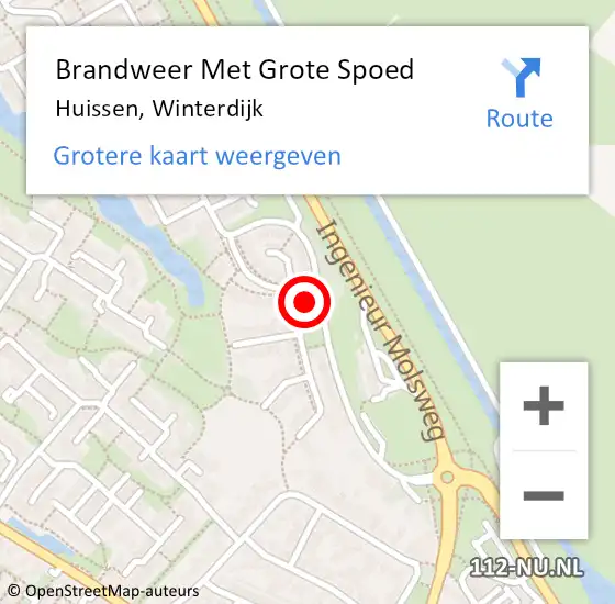 Locatie op kaart van de 112 melding: Brandweer Met Grote Spoed Naar Huissen, Winterdijk op 21 juli 2024 14:01