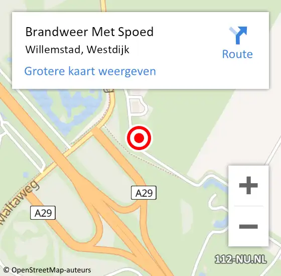 Locatie op kaart van de 112 melding: Brandweer Met Spoed Naar Willemstad, Westdijk op 21 juli 2024 14:08