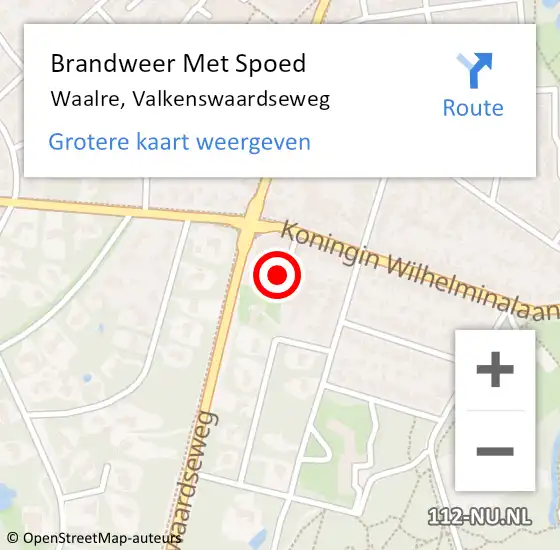 Locatie op kaart van de 112 melding: Brandweer Met Spoed Naar Waalre, Valkenswaardseweg op 21 juli 2024 14:12