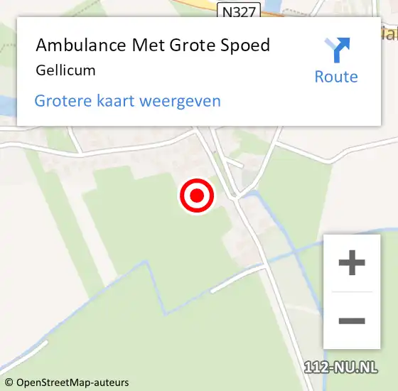 Locatie op kaart van de 112 melding: Ambulance Met Grote Spoed Naar Gellicum op 21 juli 2024 14:16