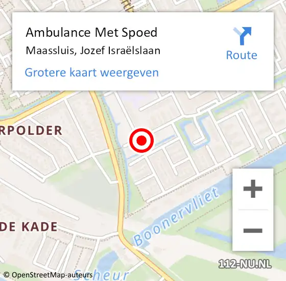 Locatie op kaart van de 112 melding: Ambulance Met Spoed Naar Maassluis, Jozef Israëlslaan op 21 juli 2024 14:32