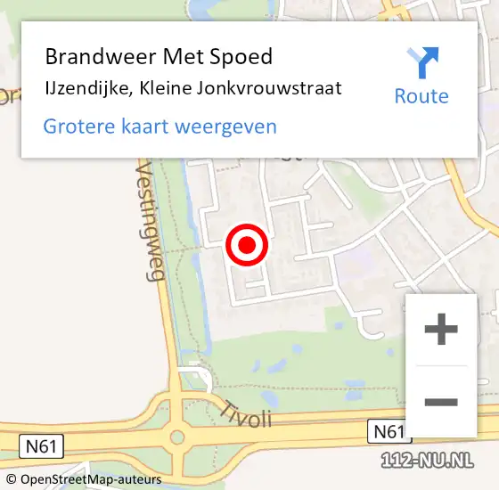 Locatie op kaart van de 112 melding: Brandweer Met Spoed Naar IJzendijke, Kleine Jonkvrouwstraat op 21 juli 2024 14:43