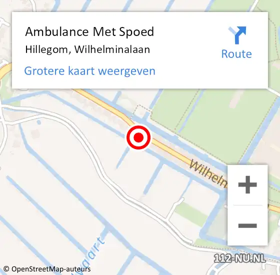 Locatie op kaart van de 112 melding: Ambulance Met Spoed Naar Hillegom, Wilhelminalaan op 21 juli 2024 15:37