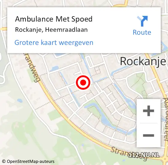 Locatie op kaart van de 112 melding: Ambulance Met Spoed Naar Rockanje, Heemraadlaan op 21 juli 2024 15:40