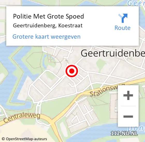 Locatie op kaart van de 112 melding: Politie Met Grote Spoed Naar Geertruidenberg, Koestraat op 21 juli 2024 15:41