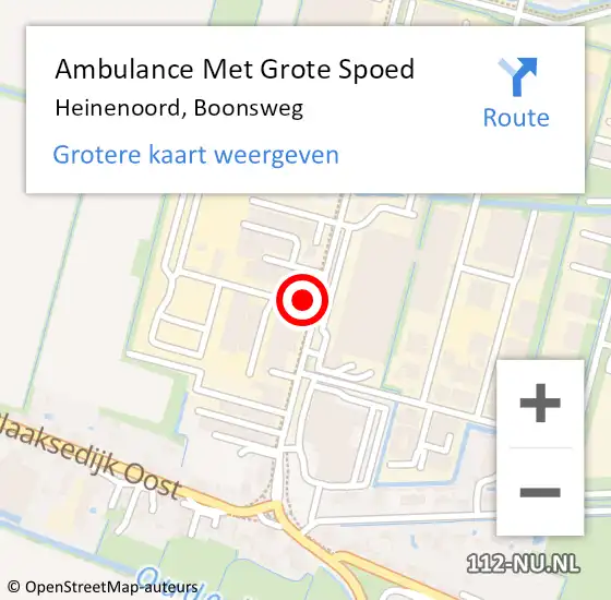 Locatie op kaart van de 112 melding: Ambulance Met Grote Spoed Naar Heinenoord, Boonsweg op 21 juli 2024 15:45