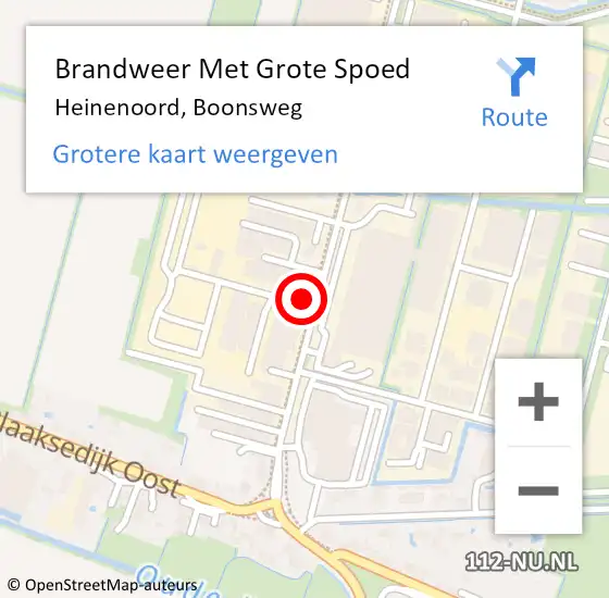 Locatie op kaart van de 112 melding: Brandweer Met Grote Spoed Naar Heinenoord, Boonsweg op 21 juli 2024 15:45