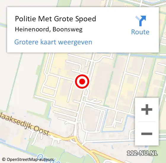 Locatie op kaart van de 112 melding: Politie Met Grote Spoed Naar Heinenoord, Boonsweg op 21 juli 2024 15:47