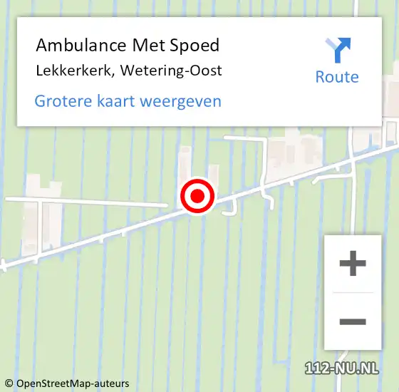 Locatie op kaart van de 112 melding: Ambulance Met Spoed Naar Lekkerkerk, Wetering-Oost op 21 juli 2024 15:51