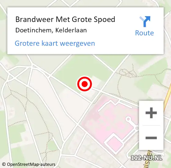 Locatie op kaart van de 112 melding: Brandweer Met Grote Spoed Naar Doetinchem, Kelderlaan op 21 juli 2024 16:05