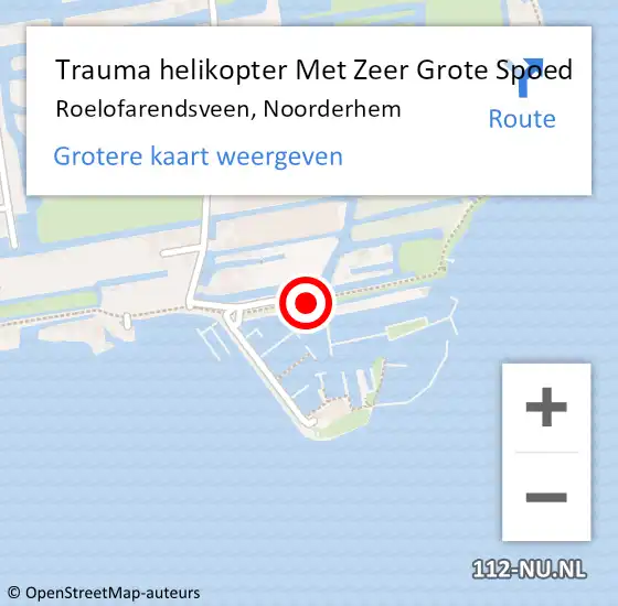 Locatie op kaart van de 112 melding: Trauma helikopter Met Zeer Grote Spoed Naar Roelofarendsveen, Noorderhem op 21 juli 2024 16:29