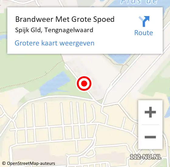 Locatie op kaart van de 112 melding: Brandweer Met Grote Spoed Naar Spijk Gld, Tengnagelwaard op 21 juli 2024 16:36