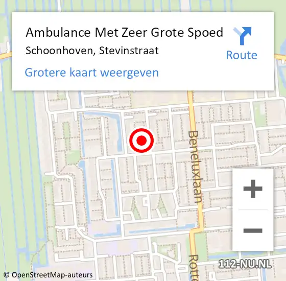 Locatie op kaart van de 112 melding: Ambulance Met Zeer Grote Spoed Naar Schoonhoven, Stevinstraat op 21 juli 2024 16:42