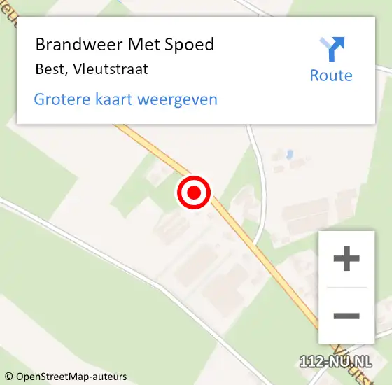 Locatie op kaart van de 112 melding: Brandweer Met Spoed Naar Best, Vleutstraat op 21 juli 2024 16:56