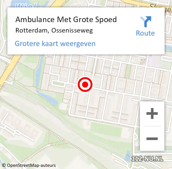 Locatie op kaart van de 112 melding: Ambulance Met Grote Spoed Naar Rotterdam, Ossenisseweg op 21 juli 2024 16:58