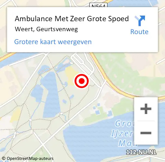 Locatie op kaart van de 112 melding: Ambulance Met Zeer Grote Spoed Naar Weert, Geurtsvenweg op 21 juli 2024 17:47