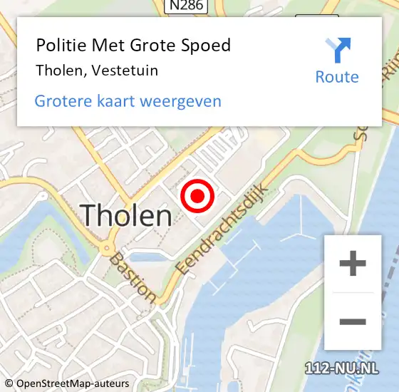 Locatie op kaart van de 112 melding: Politie Met Grote Spoed Naar Tholen, Vestetuin op 21 juli 2024 17:49