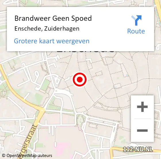 Locatie op kaart van de 112 melding: Brandweer Geen Spoed Naar Enschede, Zuiderhagen op 21 juli 2024 18:18