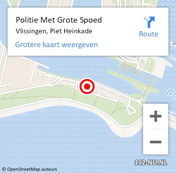 Locatie op kaart van de 112 melding: Politie Met Grote Spoed Naar Vlissingen, Piet Heinkade op 21 juli 2024 18:26