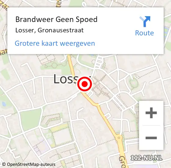 Locatie op kaart van de 112 melding: Brandweer Geen Spoed Naar Losser, Gronausestraat op 21 juli 2024 19:20