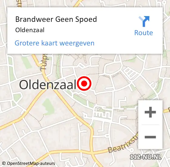 Locatie op kaart van de 112 melding: Brandweer Geen Spoed Naar Oldenzaal op 21 juli 2024 19:21