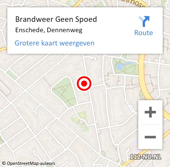 Locatie op kaart van de 112 melding: Brandweer Geen Spoed Naar Enschede, Dennenweg op 21 juli 2024 19:22