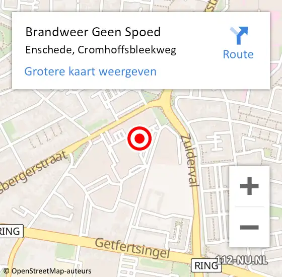 Locatie op kaart van de 112 melding: Brandweer Geen Spoed Naar Enschede, Cromhoffsbleekweg op 21 juli 2024 19:22