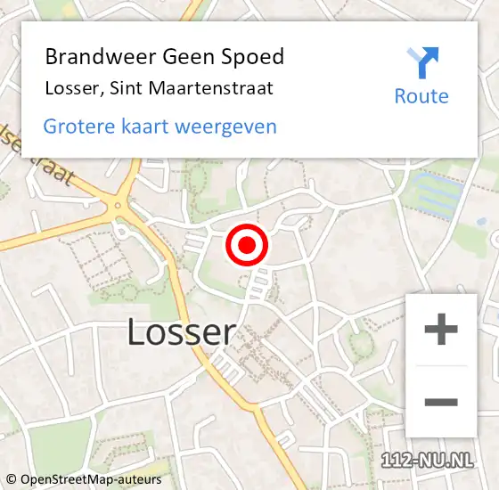 Locatie op kaart van de 112 melding: Brandweer Geen Spoed Naar Losser, Sint Maartenstraat op 21 juli 2024 19:23