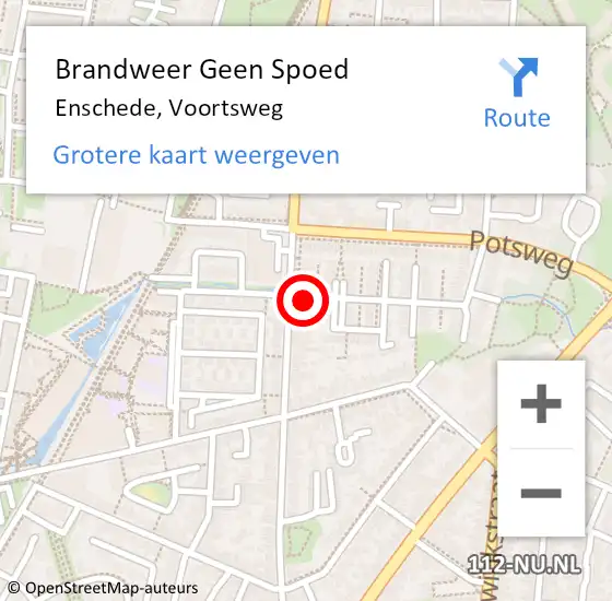 Locatie op kaart van de 112 melding: Brandweer Geen Spoed Naar Enschede, Voortsweg op 21 juli 2024 19:24