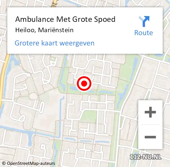 Locatie op kaart van de 112 melding: Ambulance Met Grote Spoed Naar Heiloo, Mariënstein op 21 juli 2024 19:25