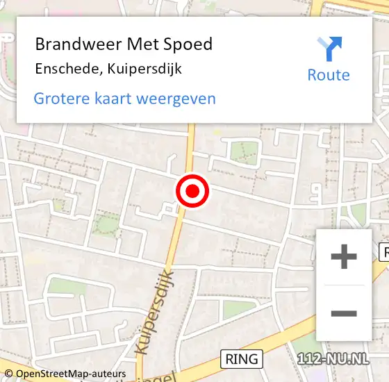 Locatie op kaart van de 112 melding: Brandweer Met Spoed Naar Enschede, Kuipersdijk op 21 juli 2024 19:26