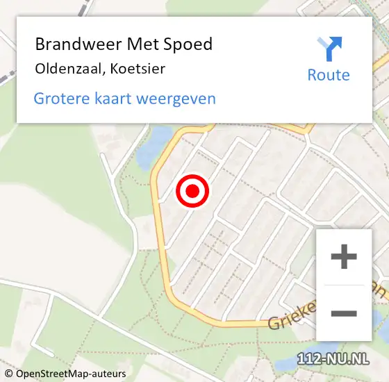 Locatie op kaart van de 112 melding: Brandweer Met Spoed Naar Oldenzaal, Koetsier op 21 juli 2024 19:27