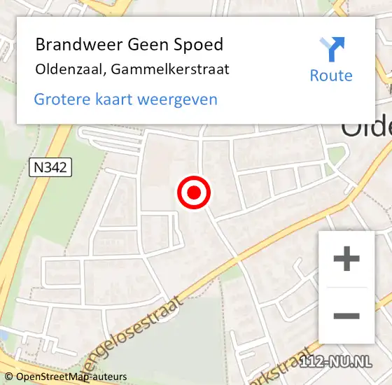 Locatie op kaart van de 112 melding: Brandweer Geen Spoed Naar Oldenzaal, Gammelkerstraat op 21 juli 2024 19:28